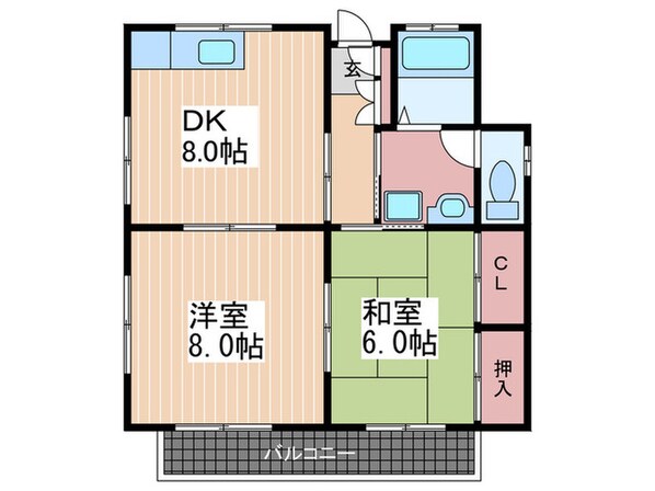 カーサ矢野西の物件間取画像